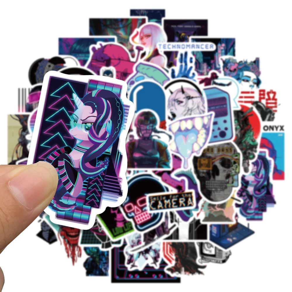 50PCS Harajuku Cyberpunk Y2K Toy Sticker Cybernetic Cool Graffiti Kids Car Phone Laptop Motorcycle Helmet Cup Decal Stickers