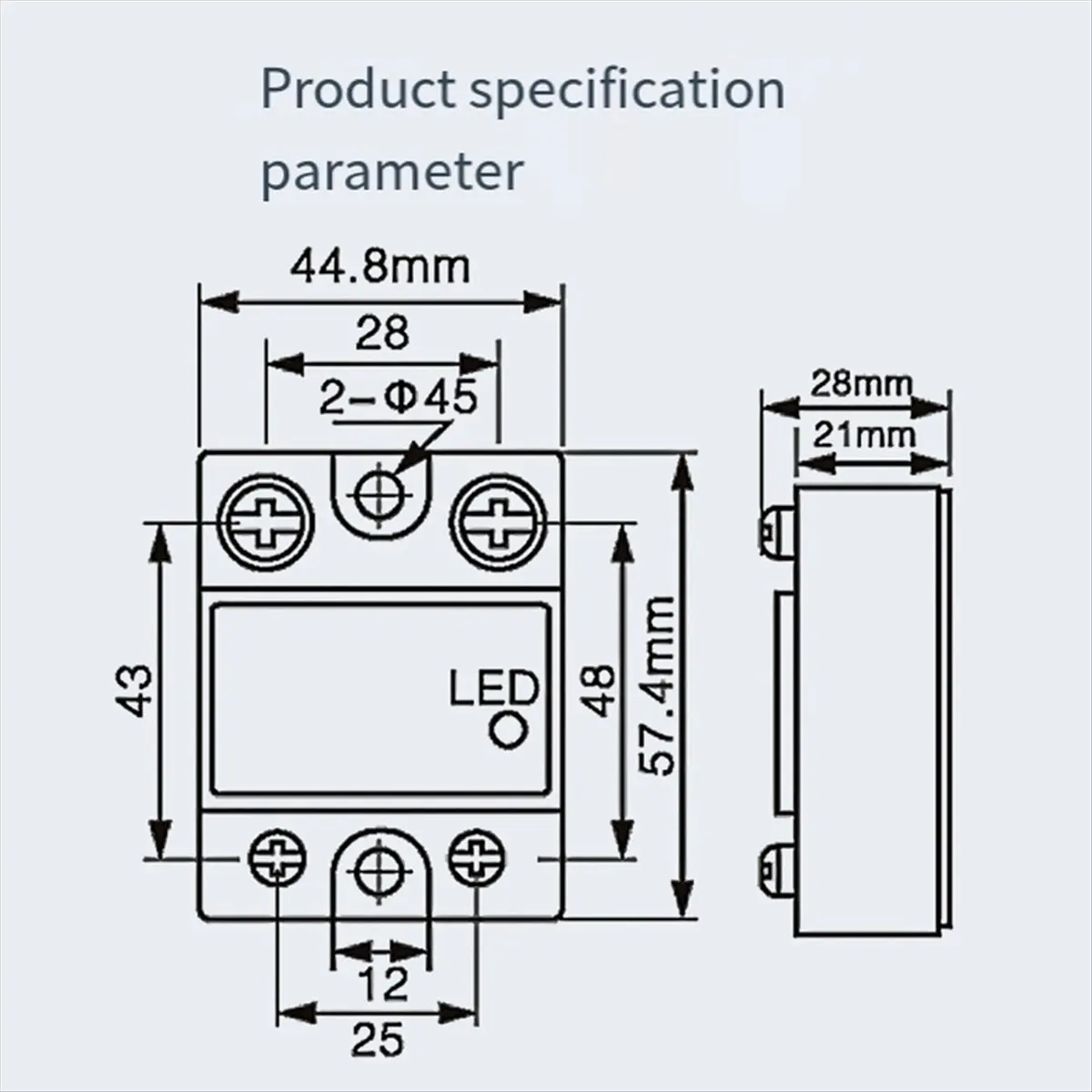 Fashion Single Phase Solid State Relay Single Phase SSR DC Control AC Solid State Relay 25A