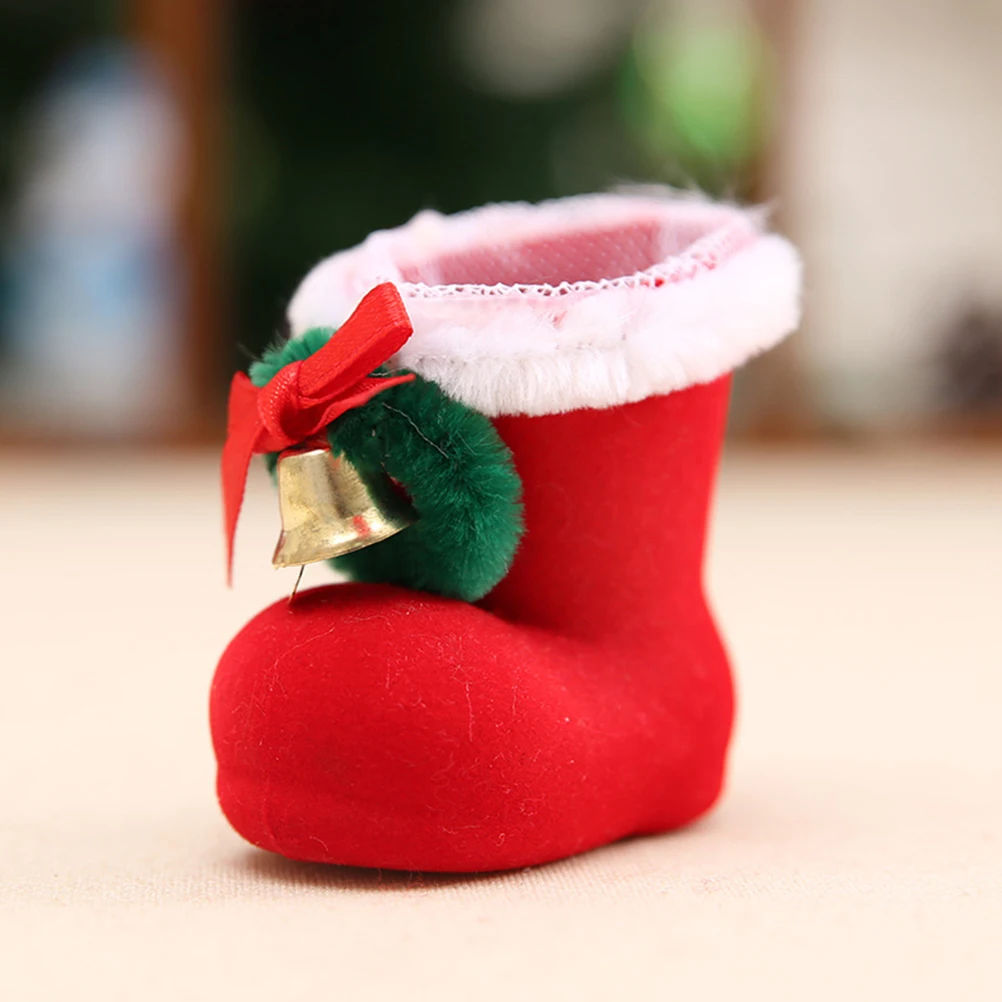 

8Pcs Creative Christmas Boots Candy Bags Red Santa Claus Stocking Gift Bag Xmas Tree Hanging Pendant for Home New Year Decor