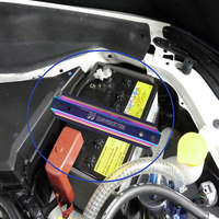 JDM Mooneyes Style Racing Carbon Fiber Aluminum Car Battery Tie Down Mount Bracket Brace Bar For Universal Auto Car Accessorie