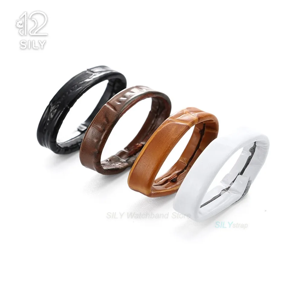 2/4/6pcs Leather Watchband Keeper Ring 12/14/16/18/19/20/21/22/23/26mm Watch Strap Loop Retainer Black Brown Locker Rings Holder