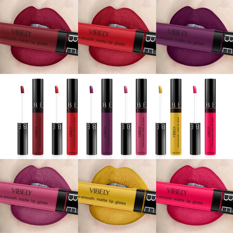 Matte Shine Shimmer Sheer Glitter Liquid Lip Gloss Smudge Proof Washable Vegan Lengthening Volumising Non-stick Cup Lip Makeup