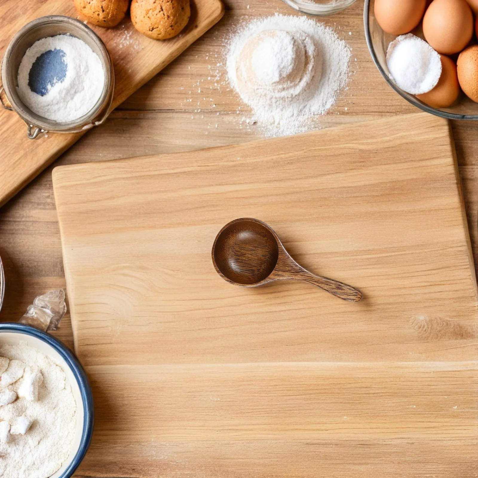 

Wooden Measuring Spoon Coffee Bean Scoop Lightweight Kitchen Ladle for Coffee Powder Milk Powder Flour Baking Soda Kitchen