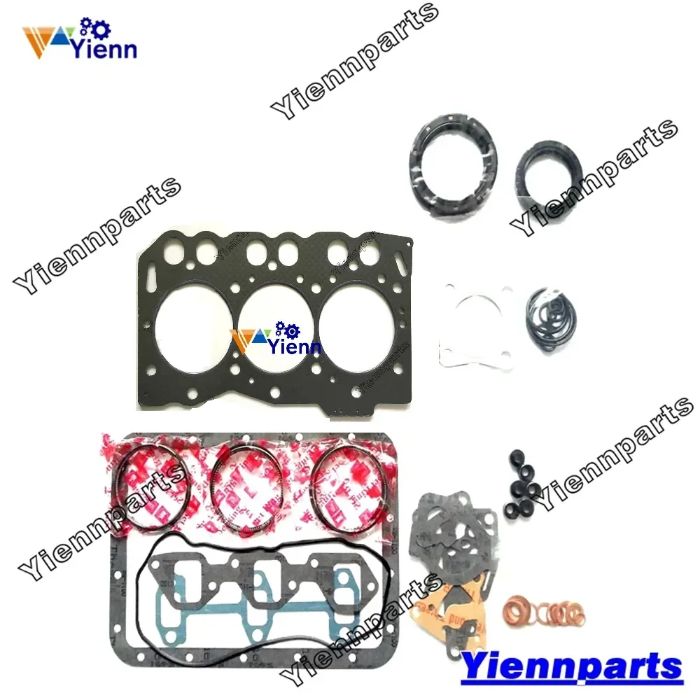 For Yanmar 3TNA68 3TNA68L-UDW 3TNA68L-USR Piston Ring Set Full Overhaul Gasket Kit Tractor Case CX14 tb014 IHI 15NX