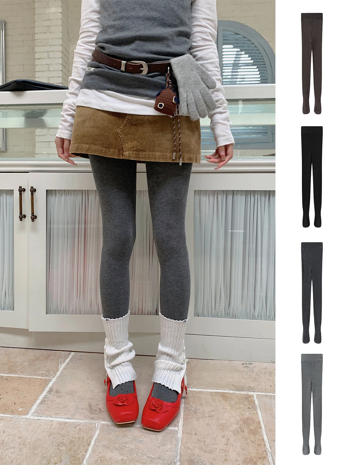 

New REREK Brand Soft Woolen Fce Lined Base Layer Panhose Long Casual Cotton Polyester Viscose Wool Spandex