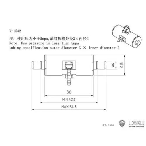 Lesu Metall schnell abnehmbarer Zylinder für 1/14 rc hydraulische c374 Bagger Bagger Modell Spielzeug Ersatzteil th16932