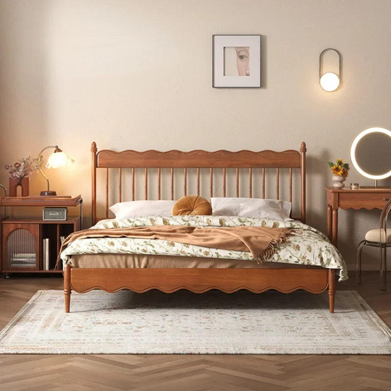 

1.8 M Nordic Wave Bedroom Bed Boxwood 1.5 Small Apartment Cream Bed