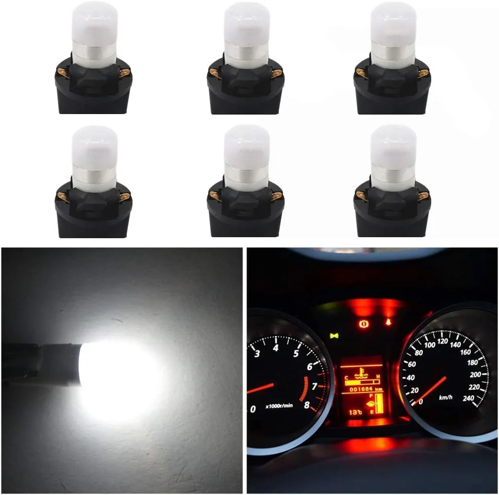 194 T10 W5W Led Bulb Light PC195 PC194 PC168 Twist Socket Gauge Instrument Cluster Dashboard Bulbs Dash Lights  12V  Pack of 6