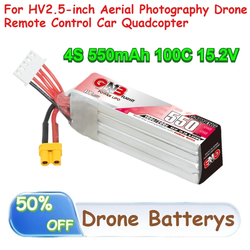 

4S 550mAh 100C 15.2V Lipo Battery for HV2.5-inch Aerial Photography Drone Remote Control Car Quadcopter Rechargeable Batteries