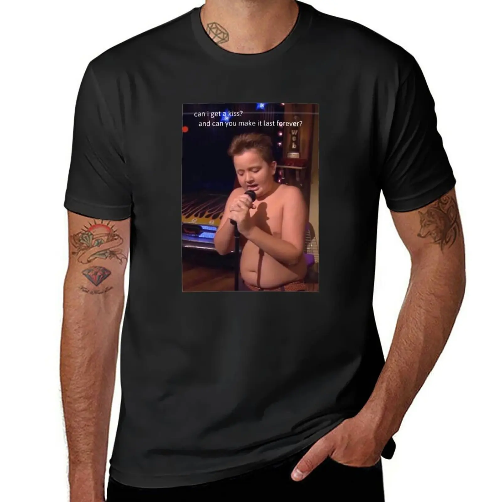 Can I Get A Kiss And Can You Make It Last Forever Gibby Get a Kiss T-Shirt anime mens white t shirts