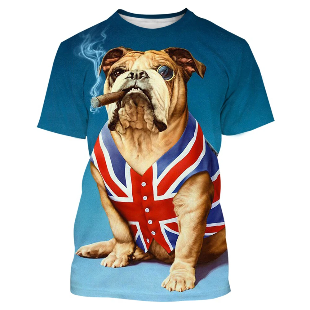 Fashion French Bulldog T-Shirts Dog Animal 3D Print Men Women Short Sleeve T Shirt Oversized Harajuku Y2k Tees Tops Kid Clothing