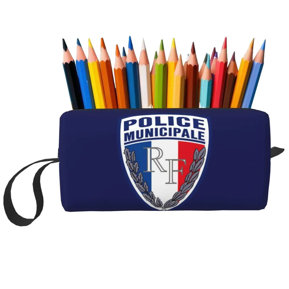 

FRENCH MUNICIPAL POLICE INSIGNIA Pencil Case for Boys Girls Gifts Pen Box Pencil Bag Travel Women Cosmetic Bag Organizer Pouch