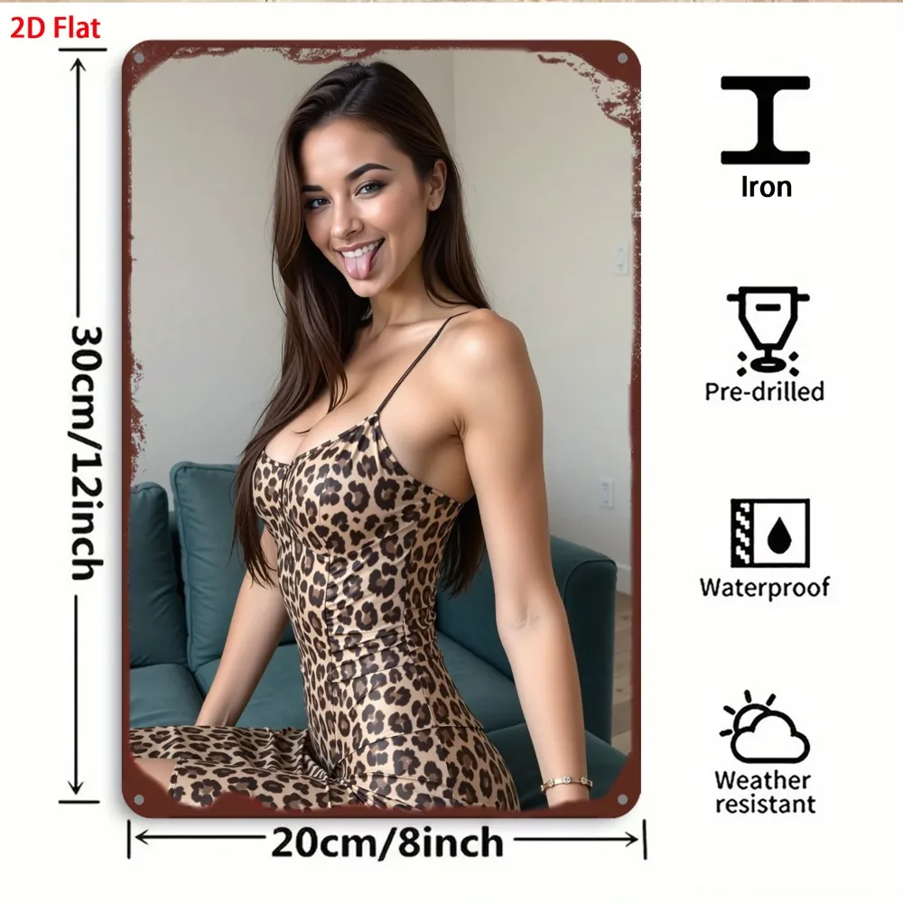 CIFBUY Modern Aluminum Wall Art Bend Resistant Vintage Woman Metal Sign Durable Decor For Shop Bar Club Home Studio Gift