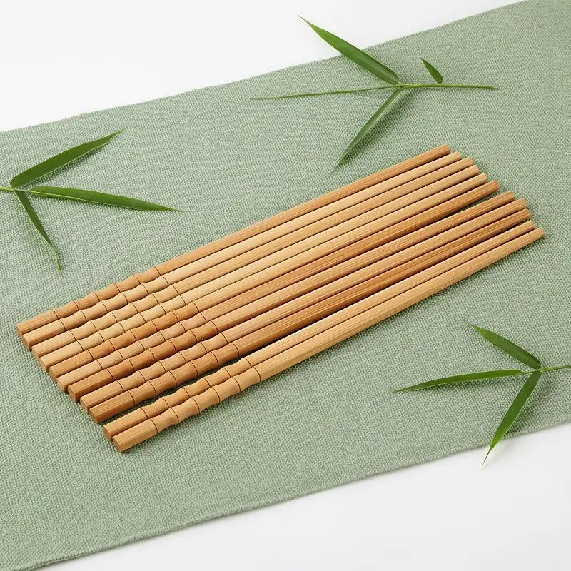10 Pairs Affordable Bamboo Chopsticks Reusable Non-slip Tableware for Sushi Noodle Student Dorm Home Restaurant Use