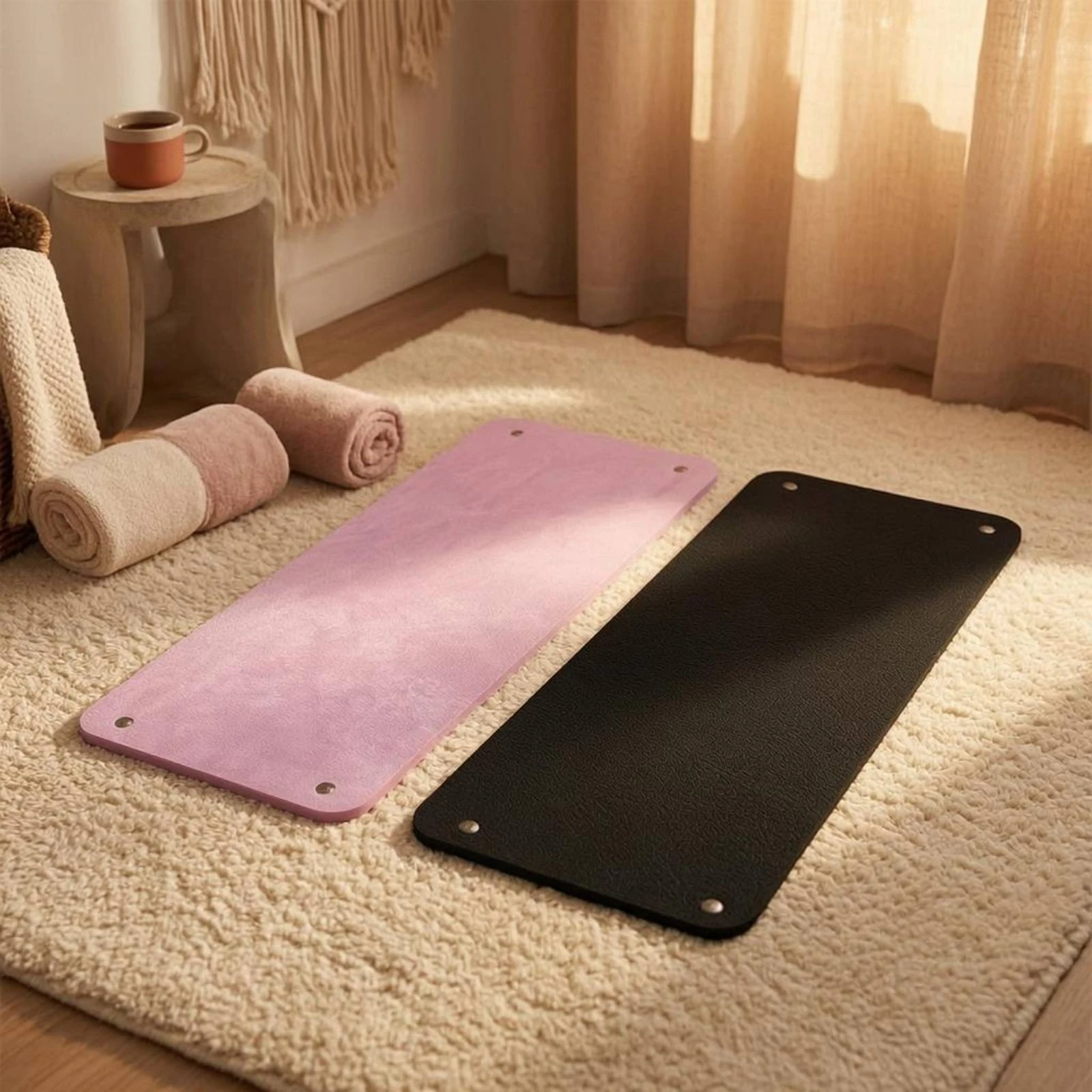 Clip-on Fitness Mat Rounded Corners Fitness Towel Mat Exercise Gear Easy Cleaning Quick-Drying