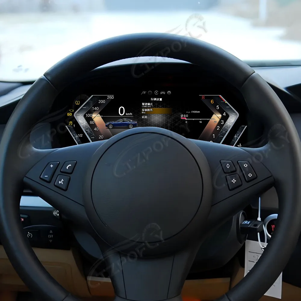 M Sport Carplay For BMW 5 series E60 E61 2003~2009 Car Digital Cluster Virtual Cockpit Dashboard Speed LCD Meter Screen