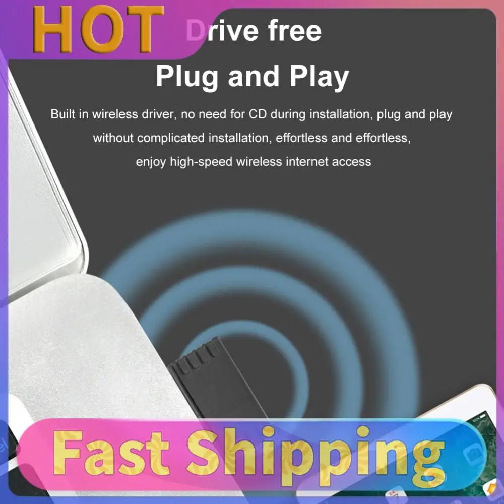 

WIFI6 USB Dongle Wi-Fi Adapter Free Drive 2.4GHz Mini WiFi Dongle 286.8Mbps 802.11b/g/n/ax for PC/Laptop/Desktop