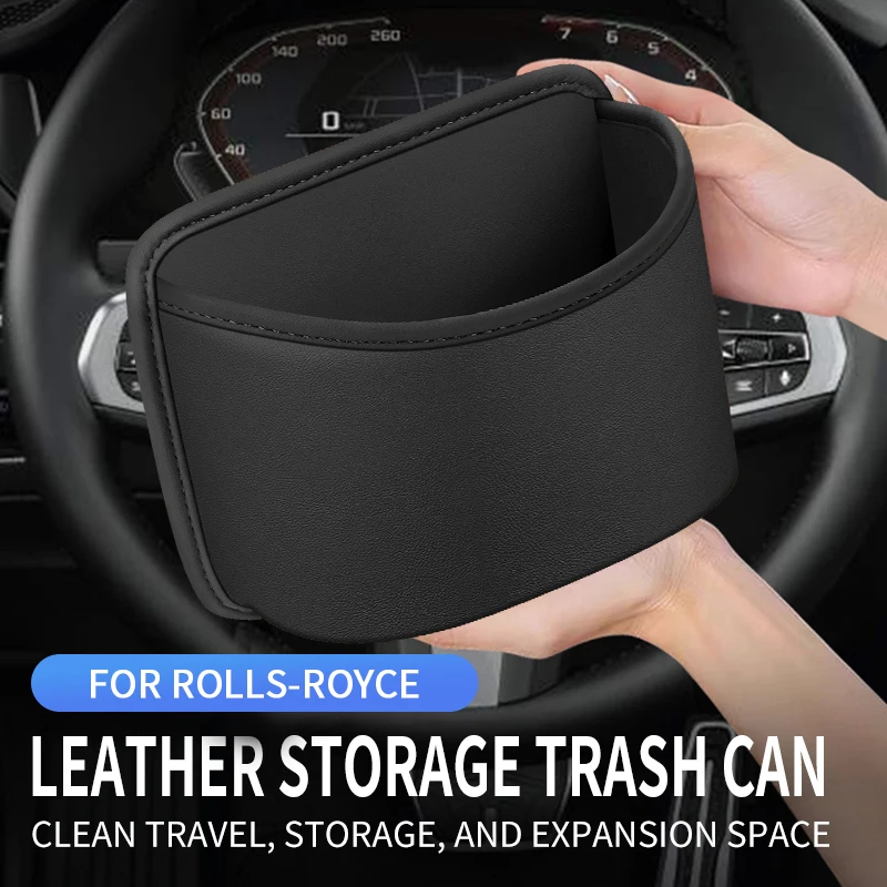 Multifunctional Car Trash Bin Storage Organizer Box For Rolls-Royce Cullinan Phantom Ghost Wraith Dawn Built-in storage pocket