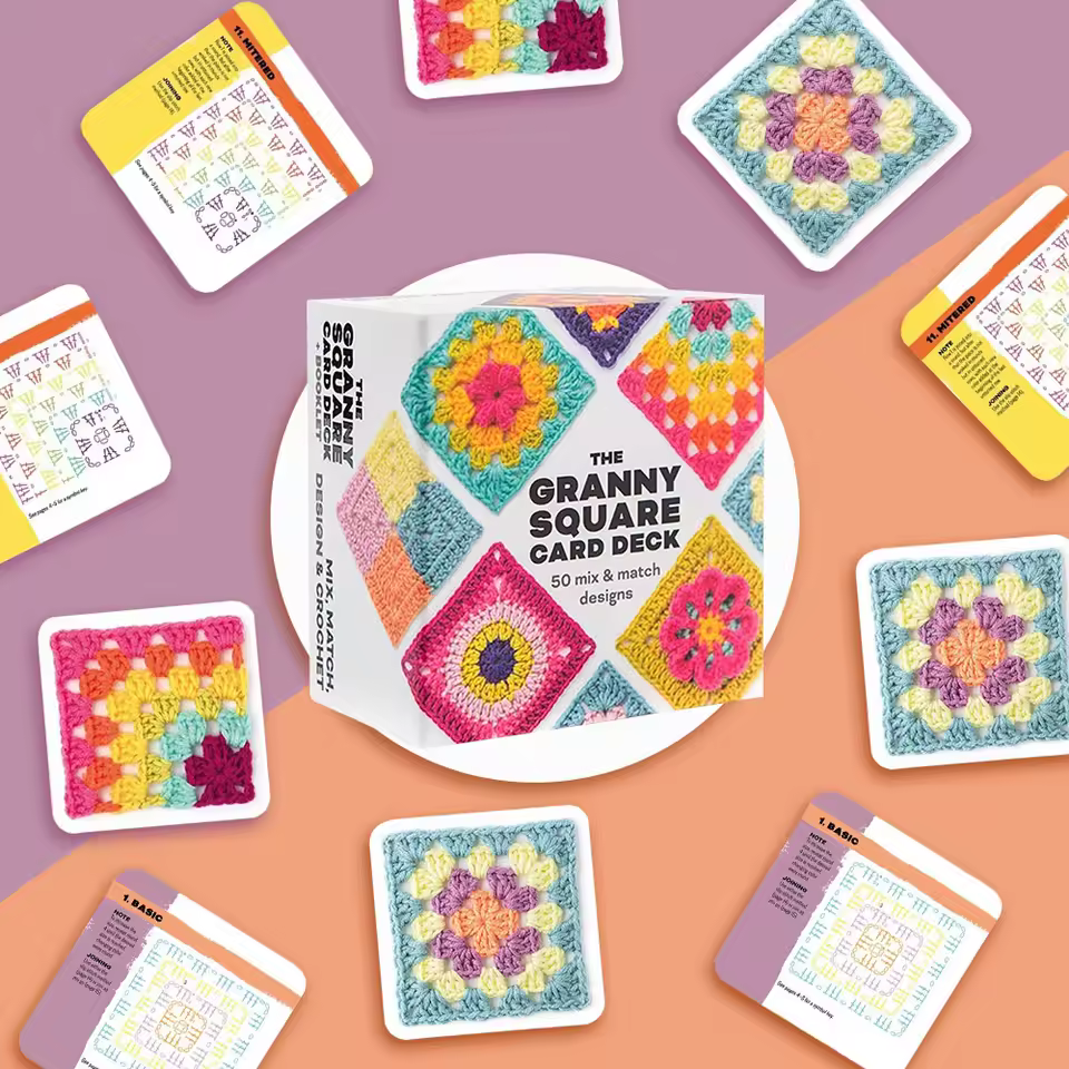 The Granny Square Card Deck 50 Mix & Match Designs Haakpakket voor beginners Deck DIY Oma Gebreid Patroonset Veelkleurig - AliExpress