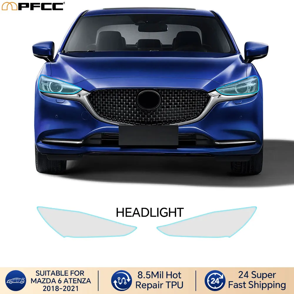 

PFCC ТПУ защитная пленка для краски, предварительно вырезанный автомобильный прозрачный бюстгальтер, прозрачная пленка для фар заднего вида для Mazda 6 Atez 2018-2021, ремонт автомобиля