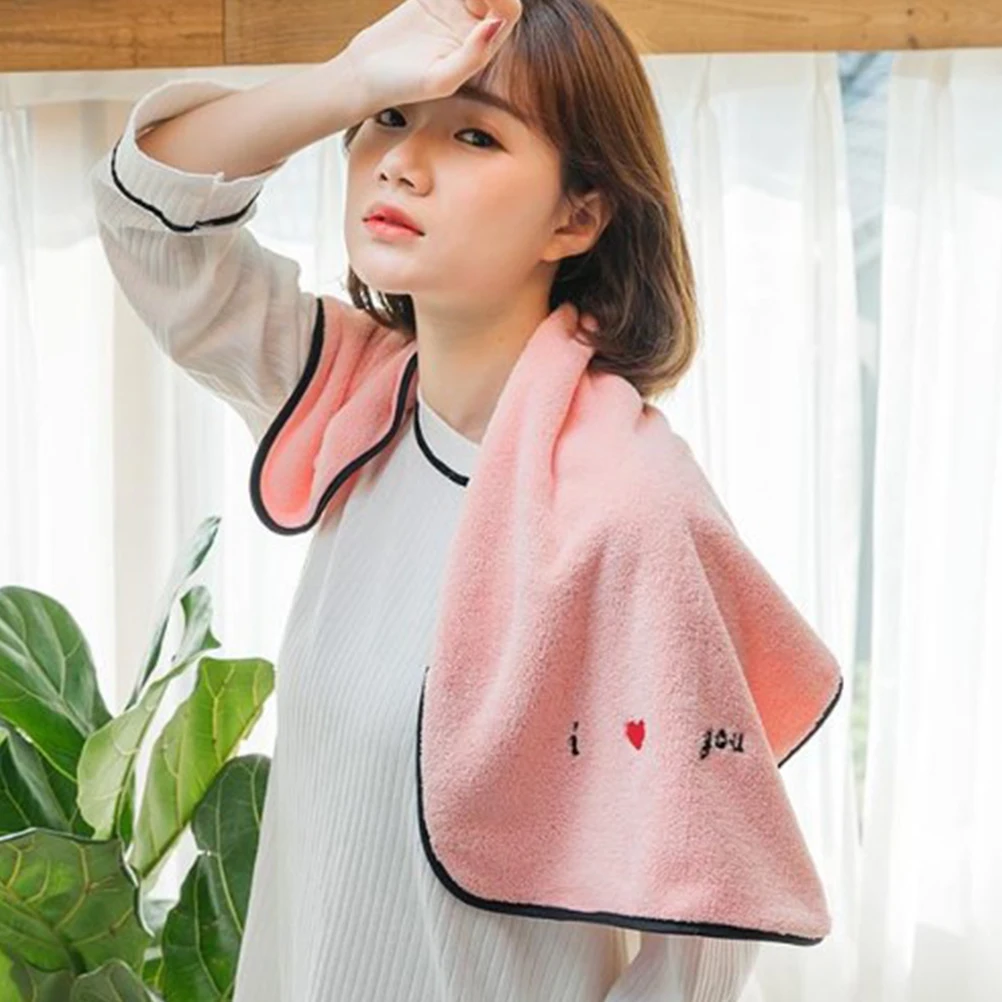 

Fiber Material Soft Absorbent Loving Heart For Men Women Home Use Comfortable Bath Towel Easy Clean 75X35Cm Orange Pink Pattern