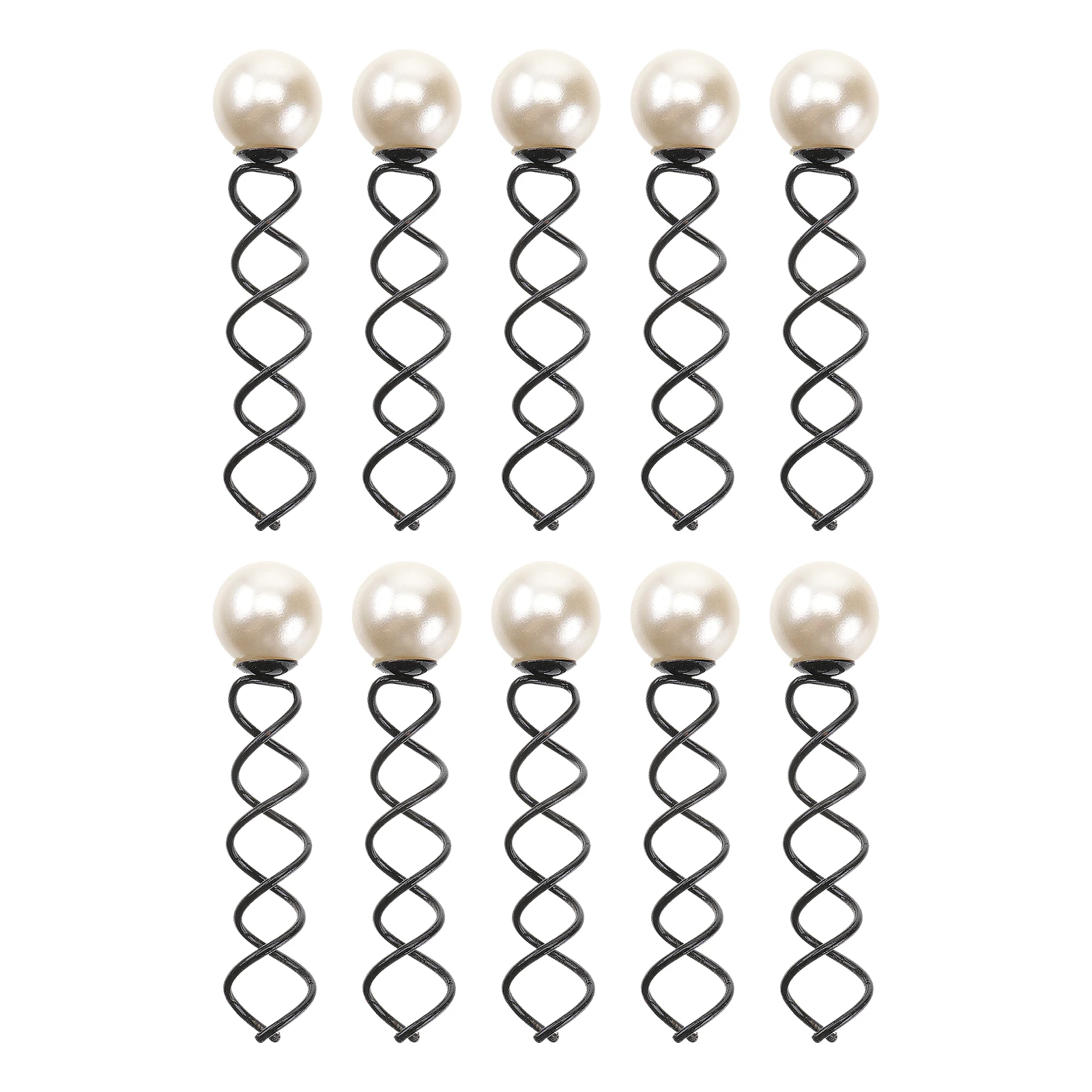 

10pcs Pearl Hairpin Coil Spiral Ladies Women Bridal Hair Clips Pins for Wedding Party Prom hairstyles decoration