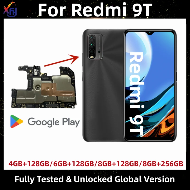 Imagem -03 - Placa-mãe para Xiaomi Redmi 9t 100 Original Bom Testado Logic Board Funciona Bem Circuitos Desbloqueados Versão Global