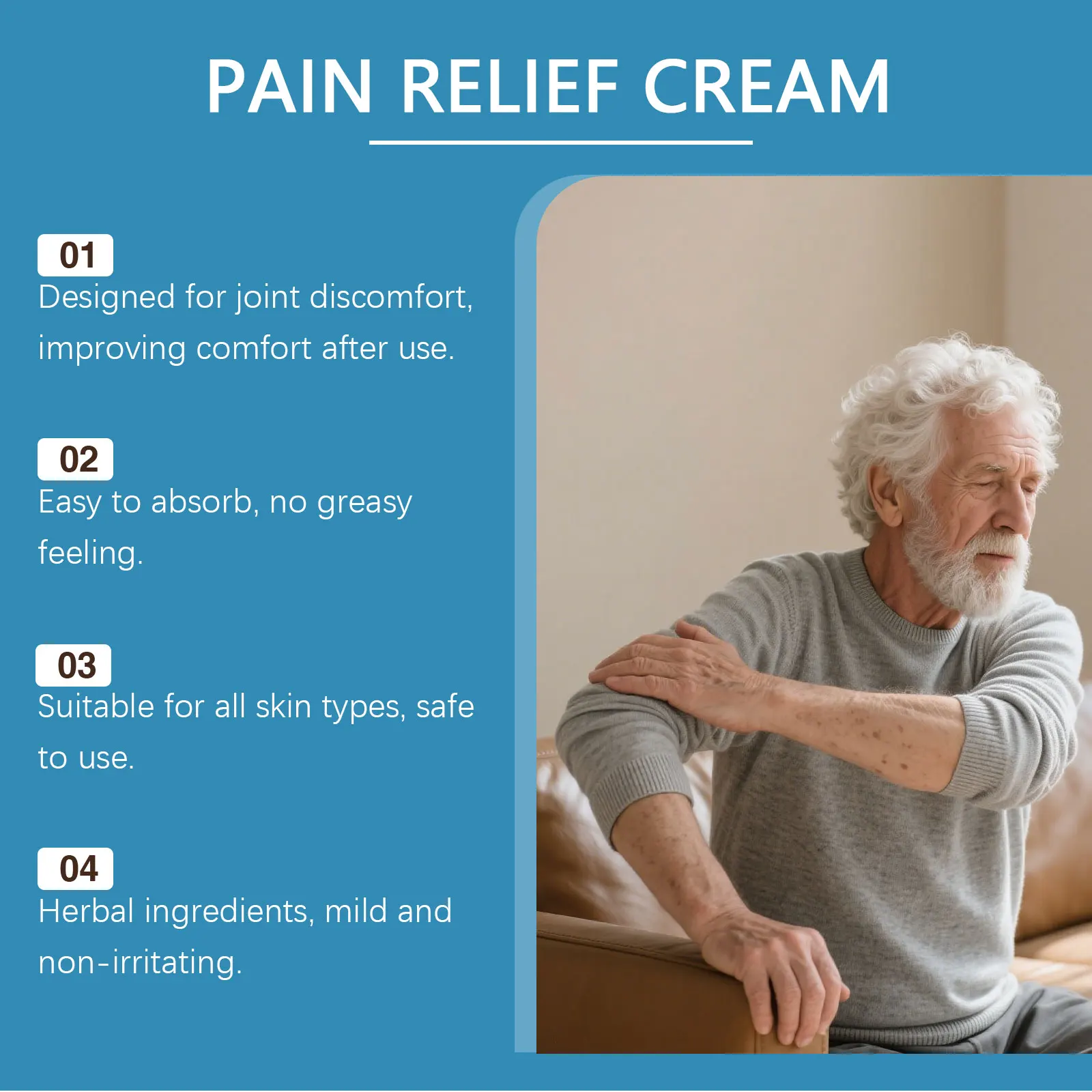 كريم العناية بالمفاصل - كريم ترطيب ومغذي يومي لجلد المفاصل والركبة والمعصم، تطبيق موضعي للتدليك