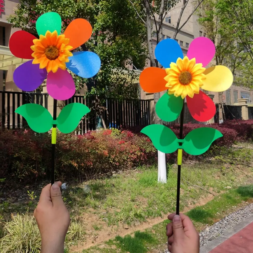 

Multistyles 30cm Sunflower Windmill PVC Diameter 36cm Rotating Sunflower Stake Standing Lawn Flower Pinwheel