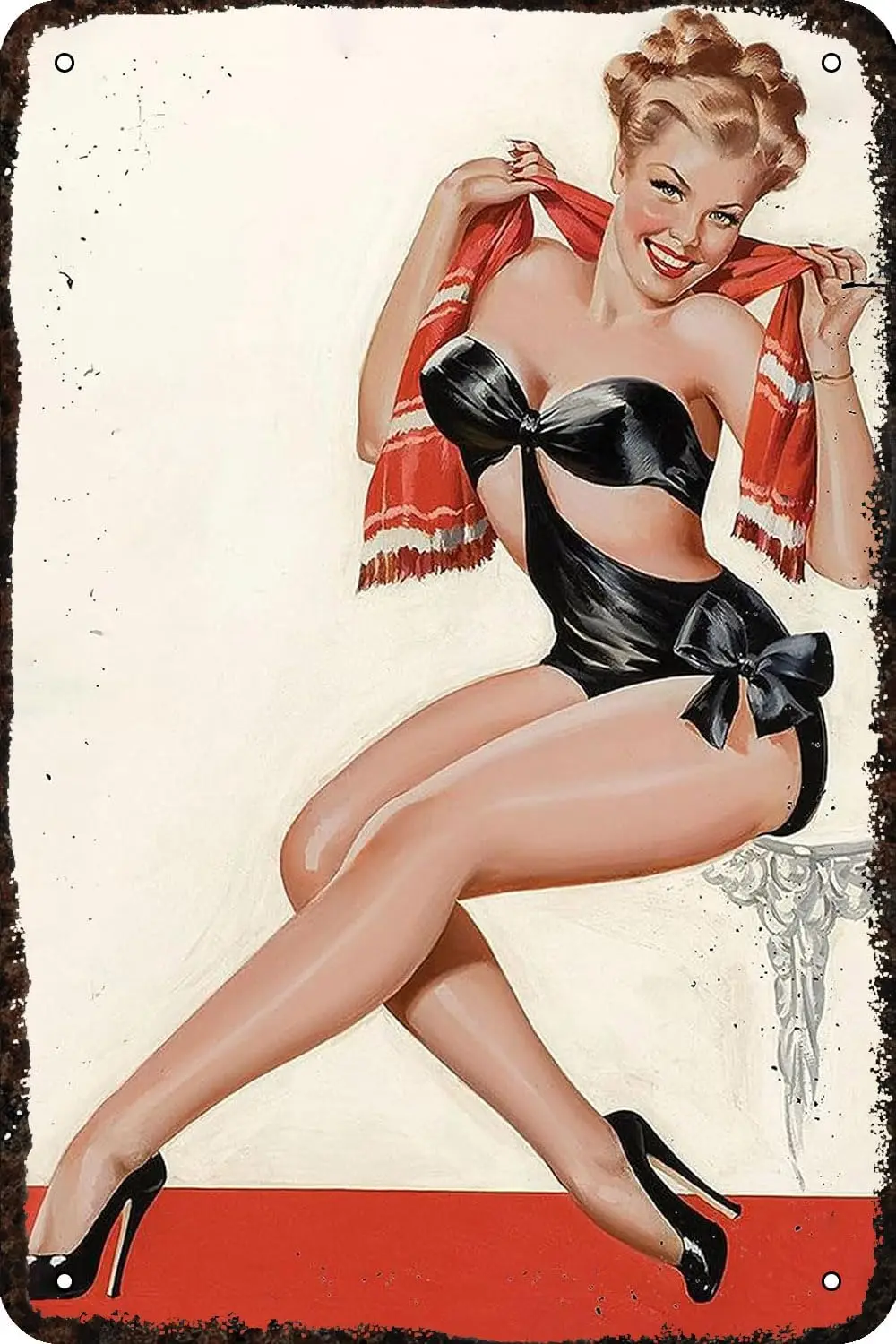 Metal Signs Pin Up Girls Smile Bikini Girl Sexy Women Nude Vintage Tin Sign Funny Art Wall Decorations for Home Man Cave Be sign