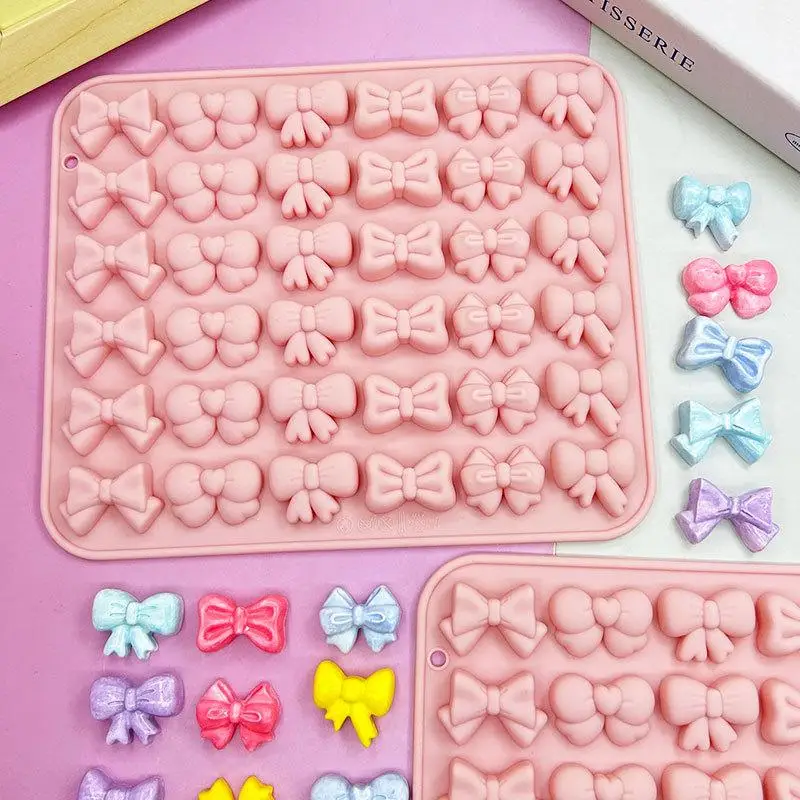 Bow Silicone Molds With 6 Different Shapes 36-Cavity Chocolate Fondant Mold For Bowknot Cupcake Cake Sugar Craft