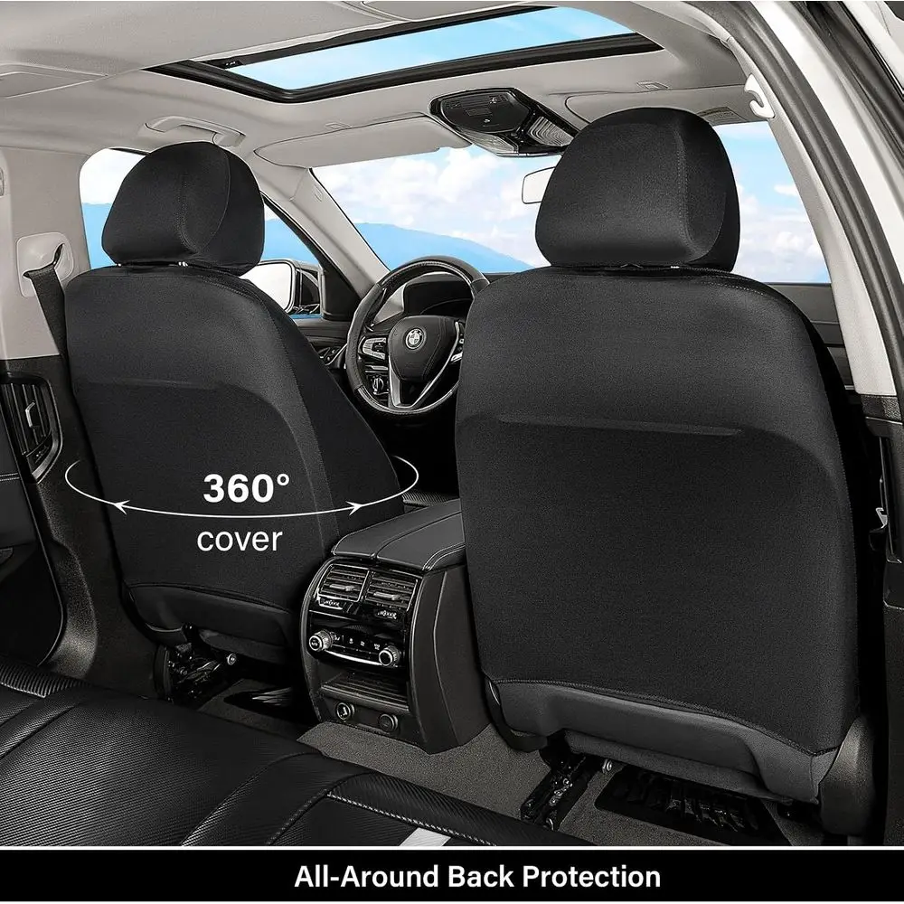 Universal Car Seat Covers for Front Seats - Carbon Fiber Style, Waterproof & Durable Weather Protection for Sedans, SUVs, Trucks