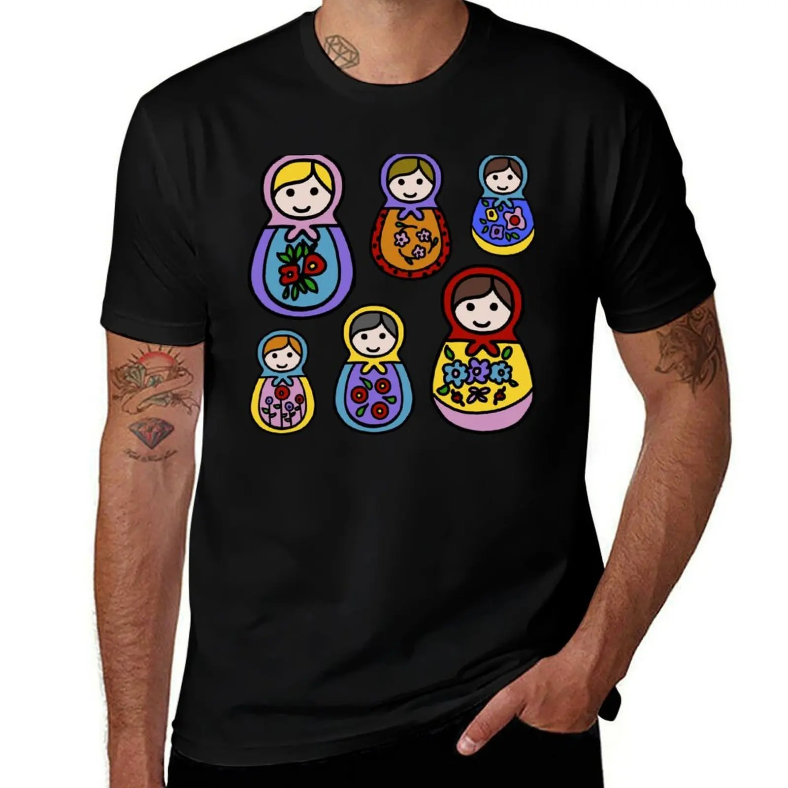 

Matryoshka (Russian Nesting) Dolls T-Shirt black cotton t-shirt plain for man package funny t shirts dark humor T-Shirt