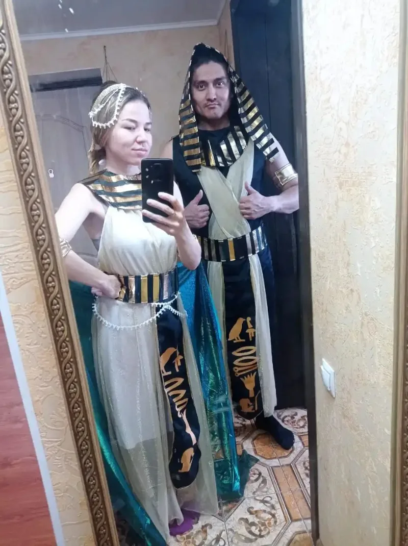 Halloween-Kostüme im Stil der alten ägyptischen Pharaonen für Paare, König- und Königin-Cosplay-Kostüme für Männer, Karnevalsparty, mittelalterliches Renaissance-Kleid – Detail 5