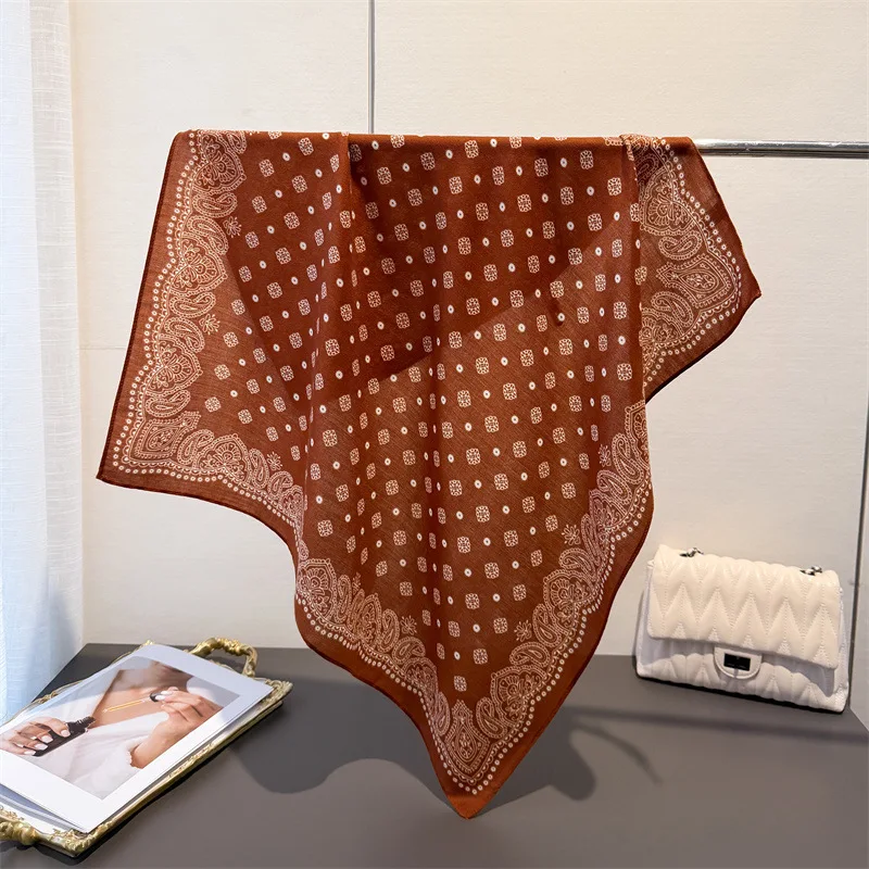 Luxury Cashew Square Scarf For Women Soft 70*70cm Neck Scarf Shawl Warp Elegant Neckerchief Bandanas Ladies Paisley Print Hijab