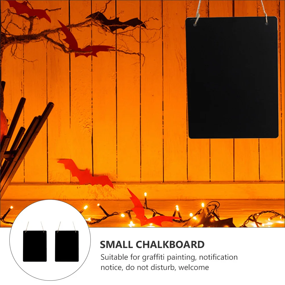 

2pcs Wooden Diy Double Sided Chalkboard Hanging Small Blackboard Lightweight Decorative Writing Board For Home Wall Door