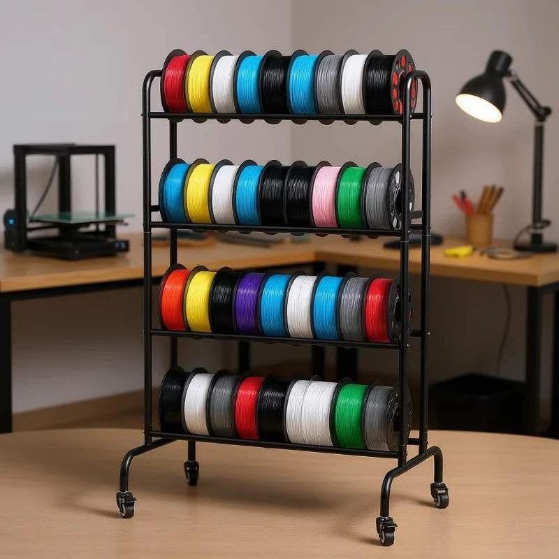 4-Layer 3D printer consumables storage rack metal spool holder organizer for printer supplies