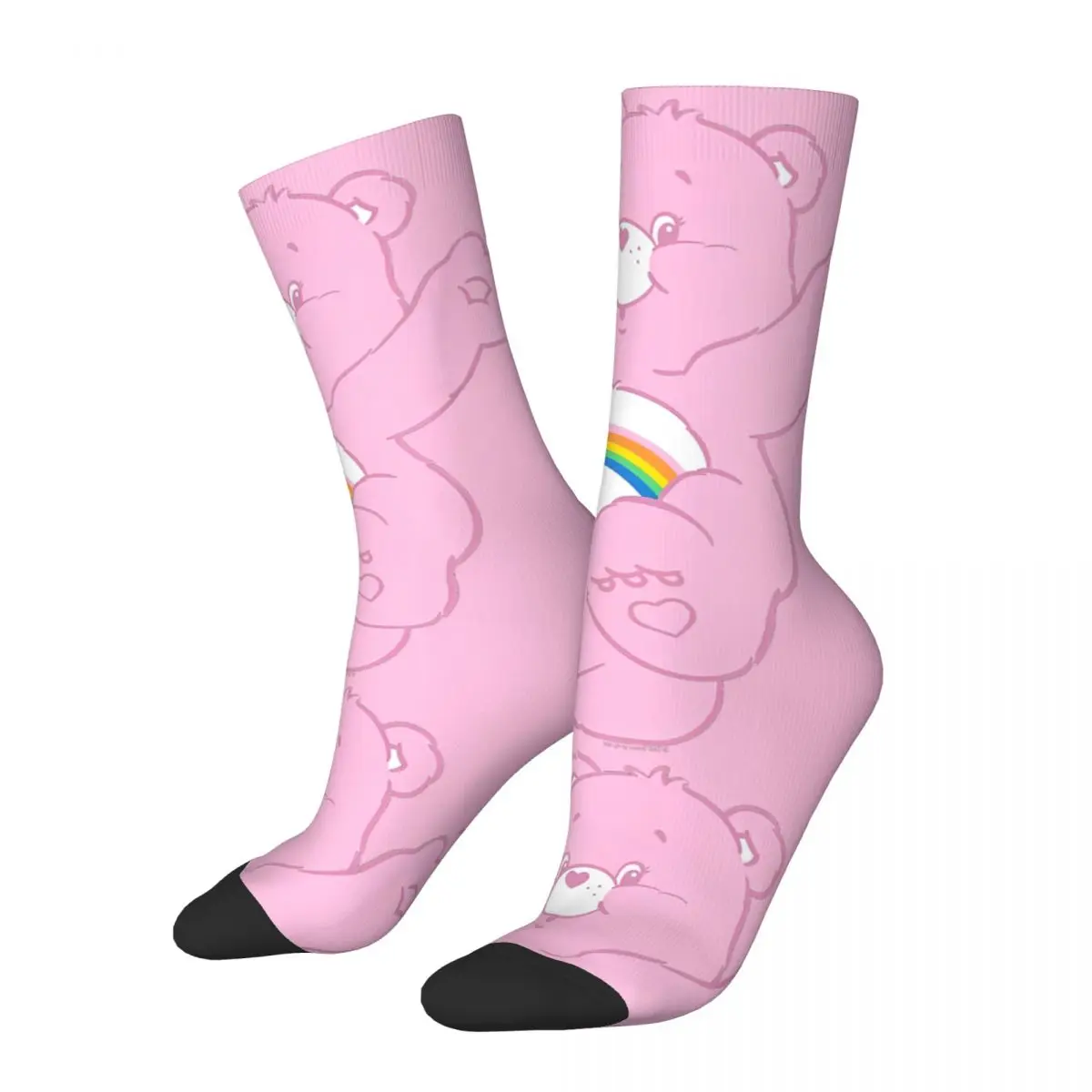 

Winter Warm Hip-hop Women Men Care Bears Cheer Bear Big Hug Portrait Socks Sweat Absorbing Middle Tube Socks