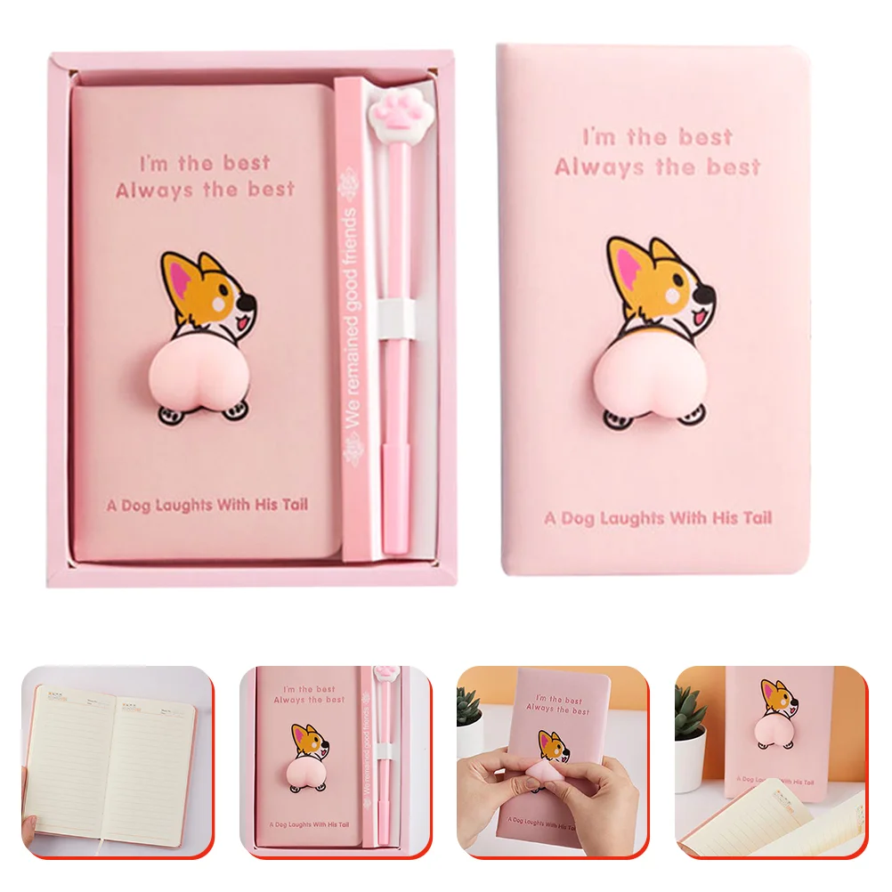 Cartoon Notebook Diary Notepad Writing Journal Pads Handbook School Lovely for Sketching Imitation Corgi Student