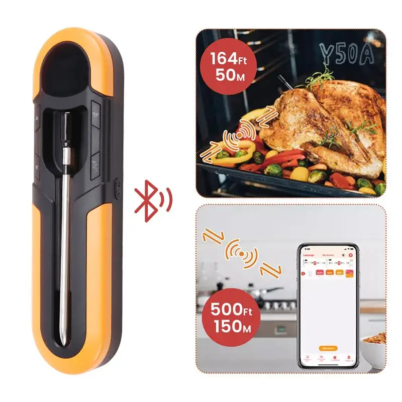 

Y50A-Wireless Thermometer Food Meat Steak Digital Bluetooth Barbecue Accessories Kitchen Oven Grill BBQ Smart Thermometers