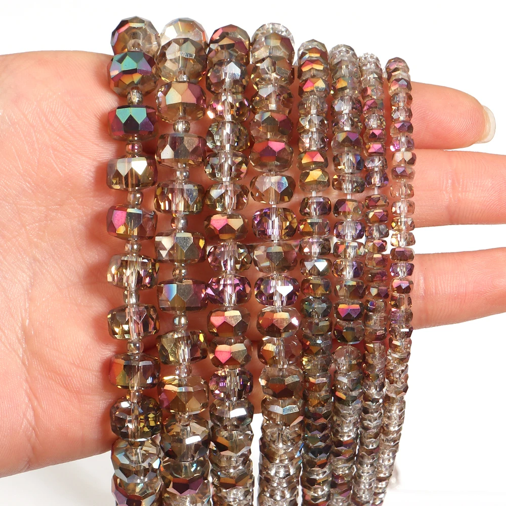 1 Strand 4/6/8/10mm Purple Hot Pink Faceted Crystal Beads Wheel Beads Glass Loose Beads For Jewelry Making DIY Bracelet Necklace view 3
