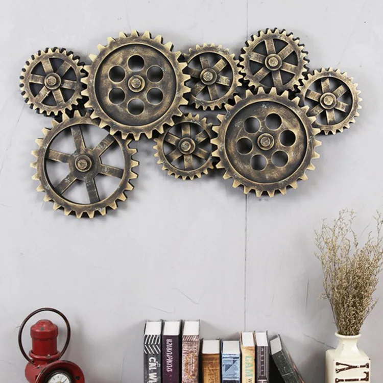 Factory direct sales retro industrial wind gear wall decoration three-dimensional wall decoration bar Internet cafe decoration