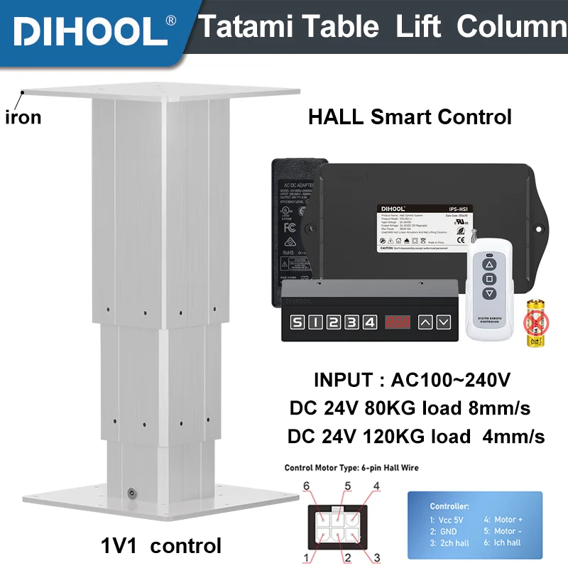 Electric lifting Column Tatami Tabletop Lifting Platform High Memory Smart Setting Adjustment Hall Sensor Control