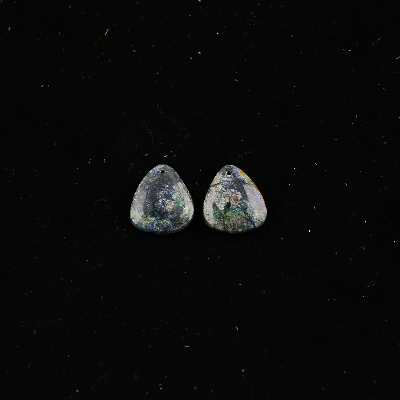 B&F Blue Azurite  Earring Beads for Jewelry Making, Handmade Natural stones beads, Stones for jewelry Making Supplies