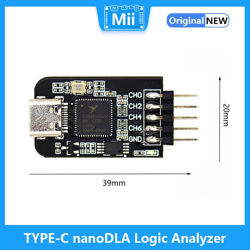 TYPE-C nanoDLA Analizator stanów logicznych ARM FPGA Narzędzie do debugowania Analiza protokołu 24 MHz Próbka 8 kanałów Open Source Sigrok PulseView