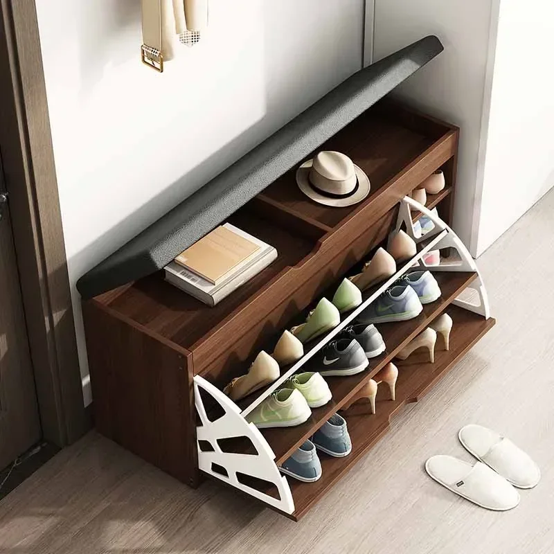 

Multilayer Simple Wooden Shoe Cabinets Entryway Minimalist Bench Hallway Shoe Rack Balcony Hall Szafki Na Buty Home Furniture