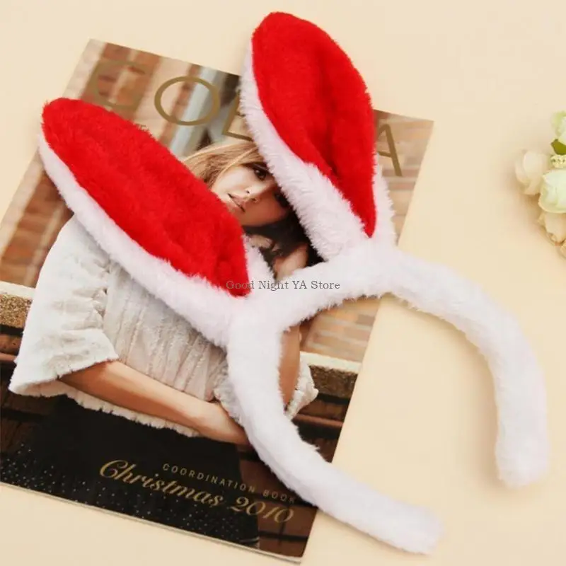 Plush Hair Hoop Bunny Ears Headband Theme Party Stage Performance Headdress Christmas Easter Cosplay Costum