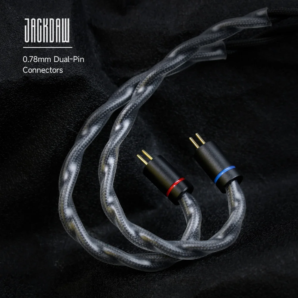 CVJ Jackdaw Earphones Upgrade Cable 4 Strand 400 Core OFC Handmade Mixed Weaving HiFi IEM Cable 3.5mm+4.4mm Interchangeable Plug image 3