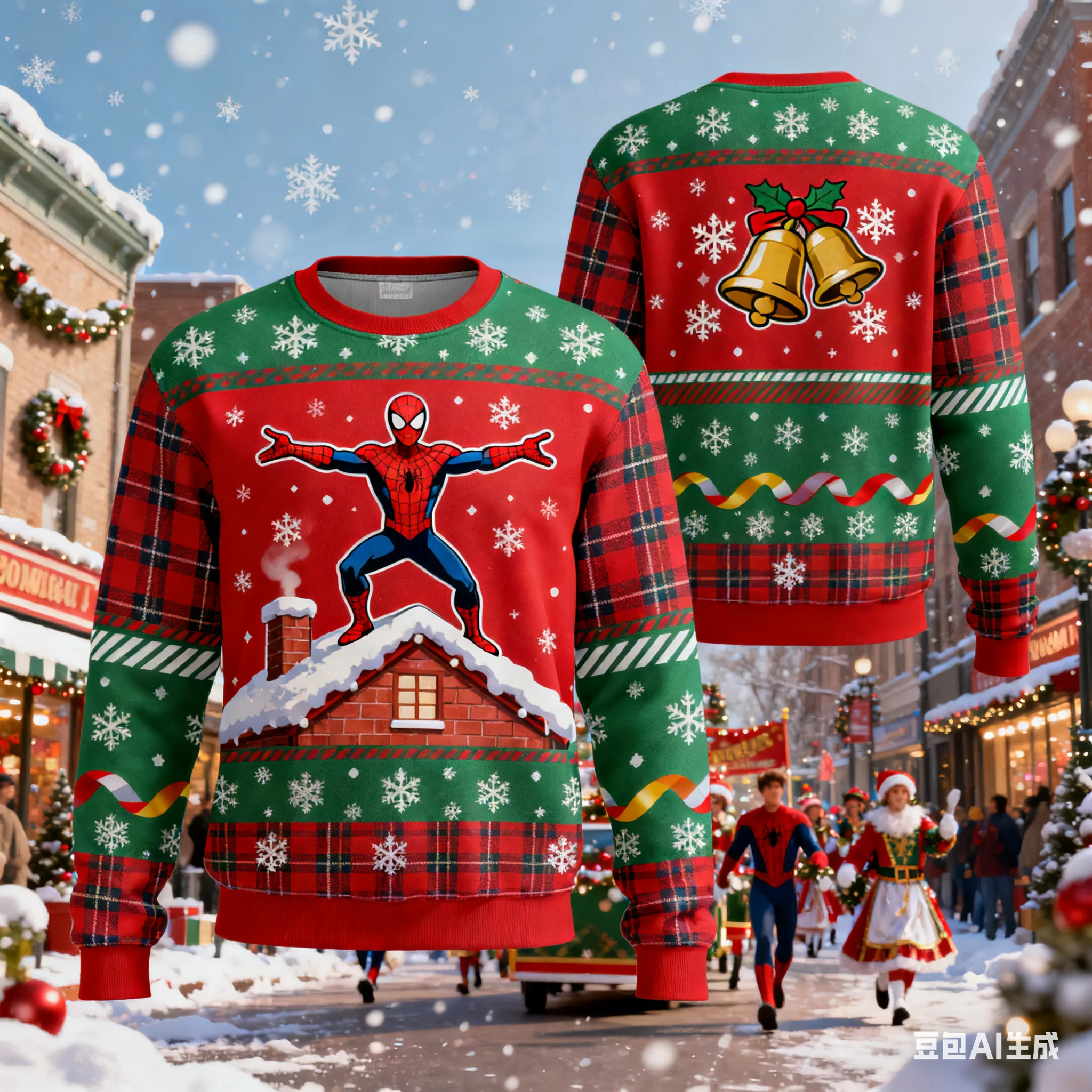 

Spider-Man 3D Print Christmas Sweatshirt for Kids and Adults Trendy Pullover for Streetwear and Casual Fall and Winter Fashion