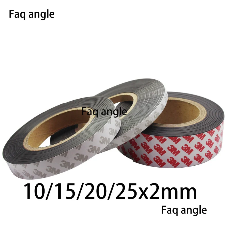 1Meter Imanes De Neodimio DIY Magnets 10/15/20/25x2mm Rubber Magnet Self Adhesive Flexible Magnetic Strip Rubber Magnet Tape